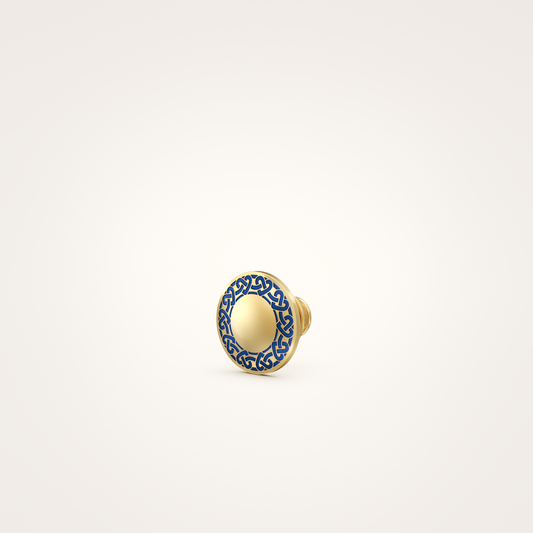 Ansteck-Pin_Eternal_18mm_18_Karat_Gelbgold_Marineblau