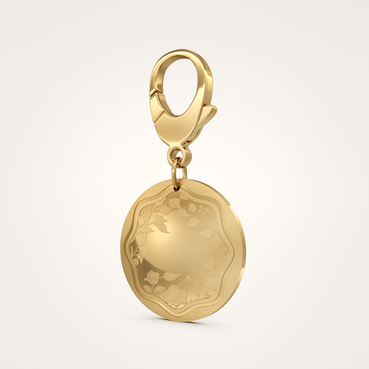 Tier-Schmuckanhänger_mit_Karabiner_Floral_36mm_18_Karat_Gelbgold