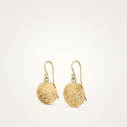 Ohrhänger_Floral_18mm_18_Karat_Gelbgold