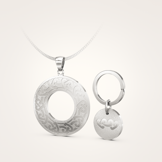 Anhänger-Set_-_Schmuckanhänger_&_Tier-Anhänger_mit_Sicherungsring_Eternal_36mm_Sterling_Silber