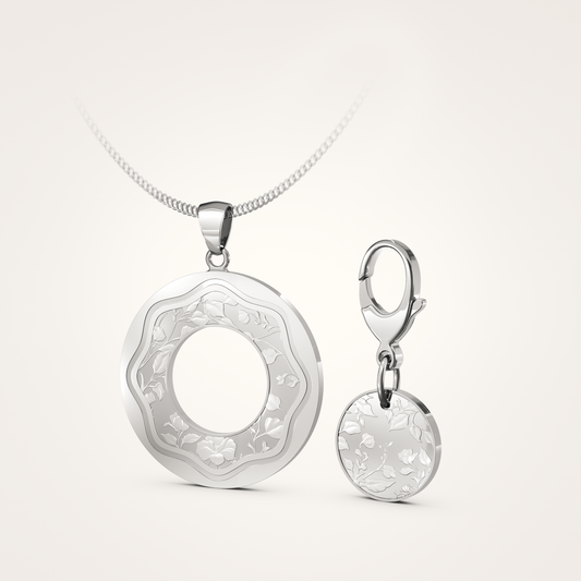 Anhänger-Set_-_Schmuckanhänger_&_Tier-Anhänger_mit_Karabiner_Floral_36mm_Sterling_Silber