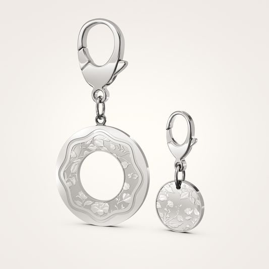 Anhänger-Set_-_Taschenanhänger_&_Tier-Anhänger_mit_Karabiner_Floral_36mm_Sterling_Silber