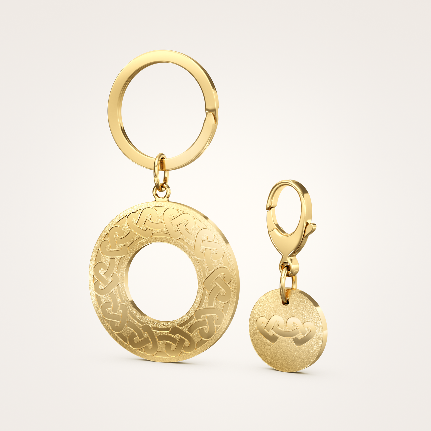 Anhänger-Set_-_Schlüsselanhänger_&_Tier-Anhänger_mit_Karabiner_Eternal_36mm_18_Karat_Gelbgold