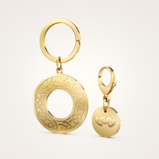 Anhänger-Set_-_Schlüsselanhänger_&_Tier-Anhänger_mit_Karabiner_Eternal_36mm_18_Karat_Gelbgold