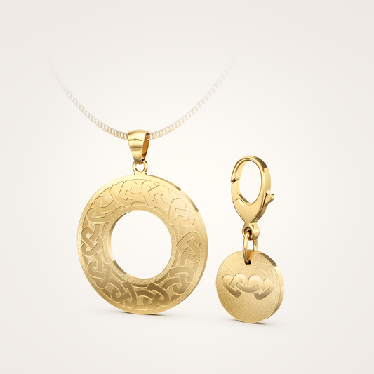 Anhänger-Set_-_Schmuckanhänger_&_Tier-Anhänger_mit_Karabiner_Eternal_36mm_18_Karat_Gelbgold