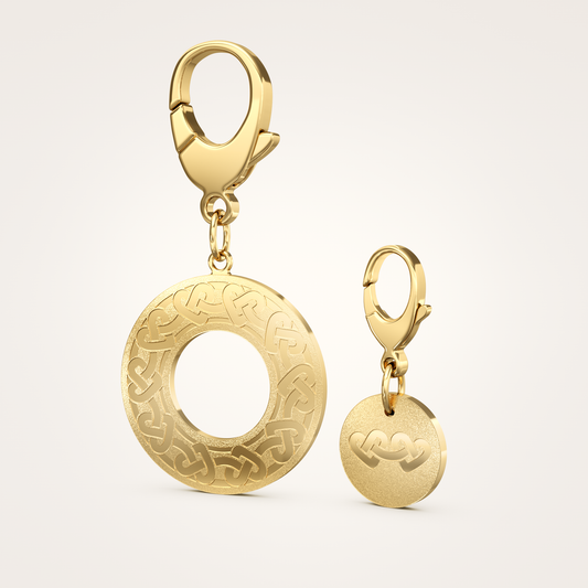 Anhänger-Set_-_Taschenanhänger_&_Tier-Anhänger_mit_Karabiner_Eternal_36mm_18_Karat_Gelbgold