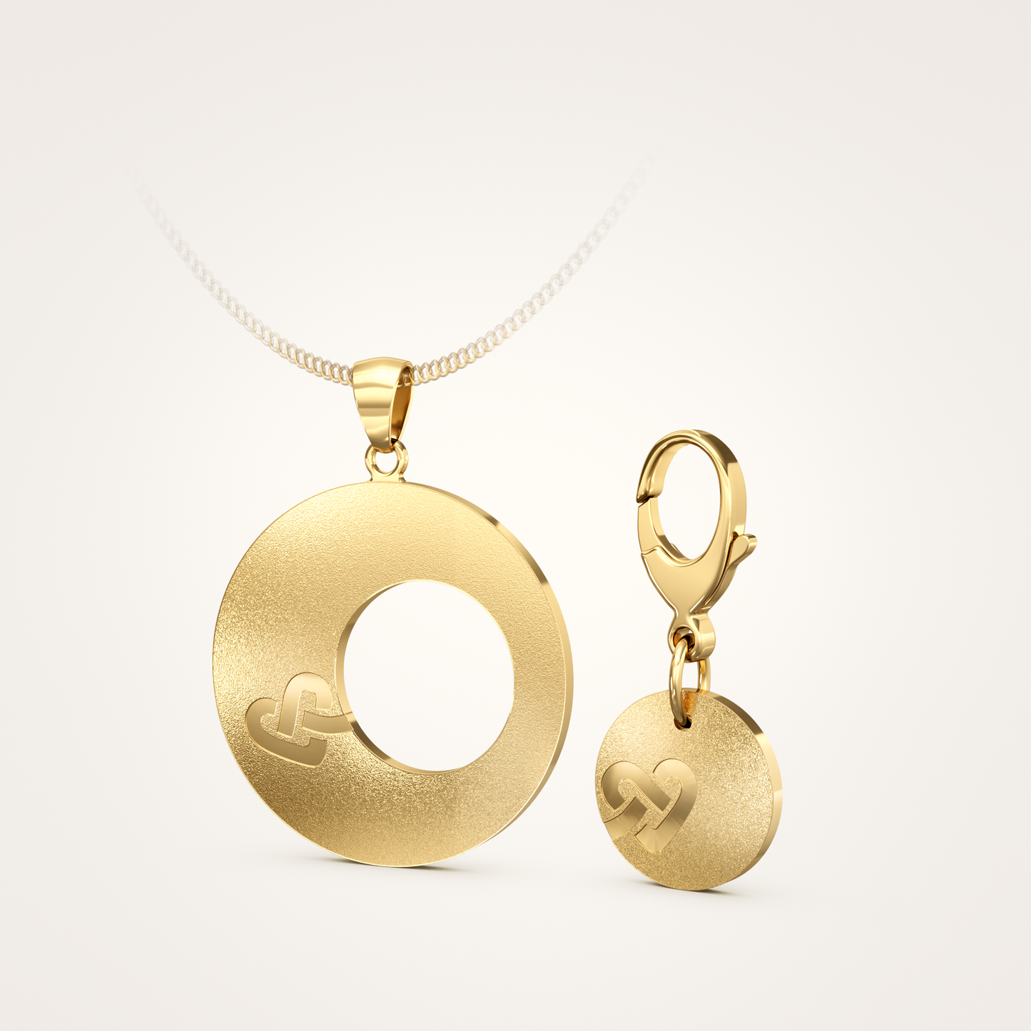 Anhänger-Set_-_Schmuckanhänger_&_Tier-Anhänger_mit_Karabiner_Faithful_36mm_18_Karat_Gelbgold