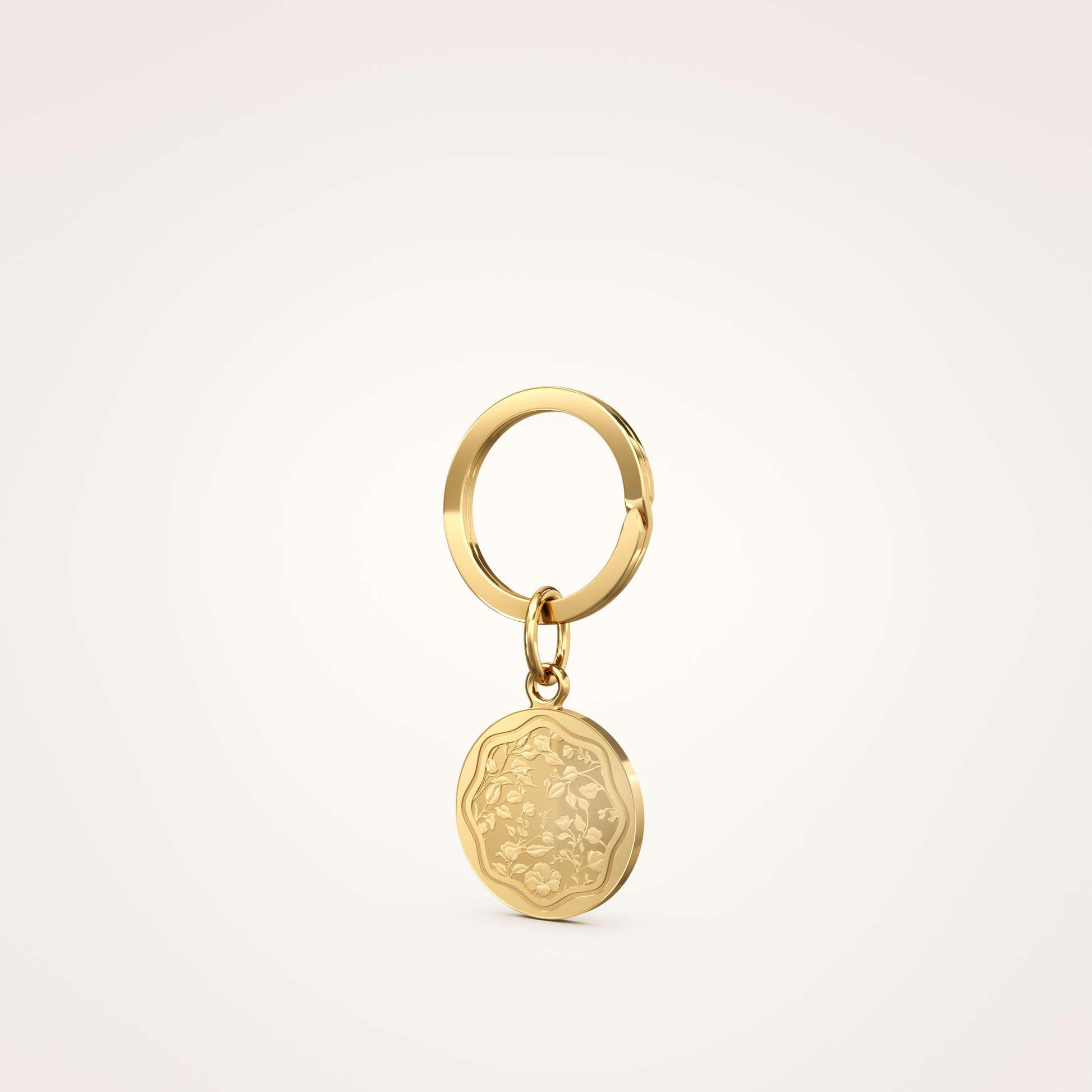 Schlüsselanhänger_Floral_18mm_18_Karat_Gelbgold