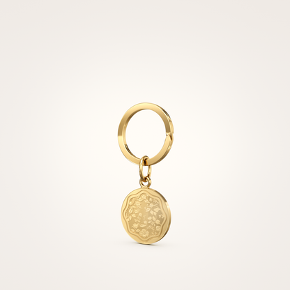 Schlüsselanhänger_Floral_18mm_18_Karat_Gelbgold