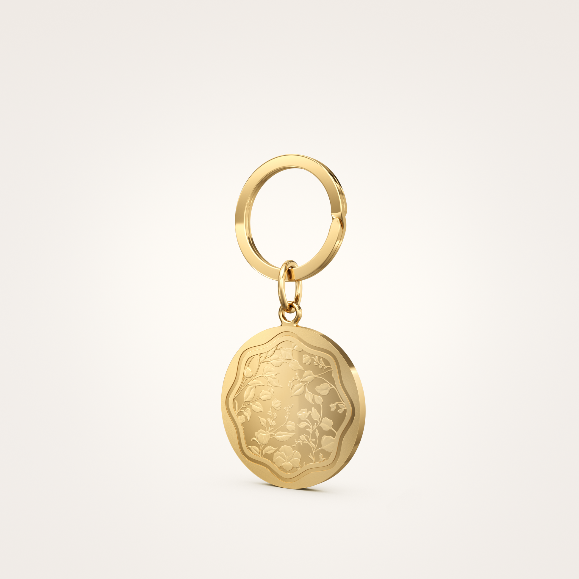 Schlüsselanhänger_Floral_26mm_18_Karat_Gelbgold