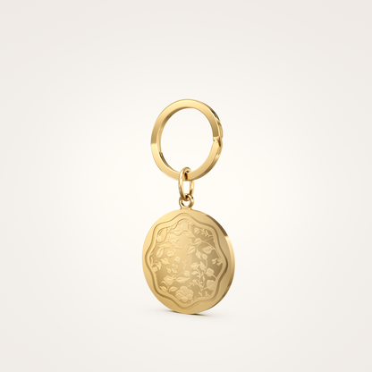 Schlüsselanhänger_Floral_26mm_18_Karat_Gelbgold