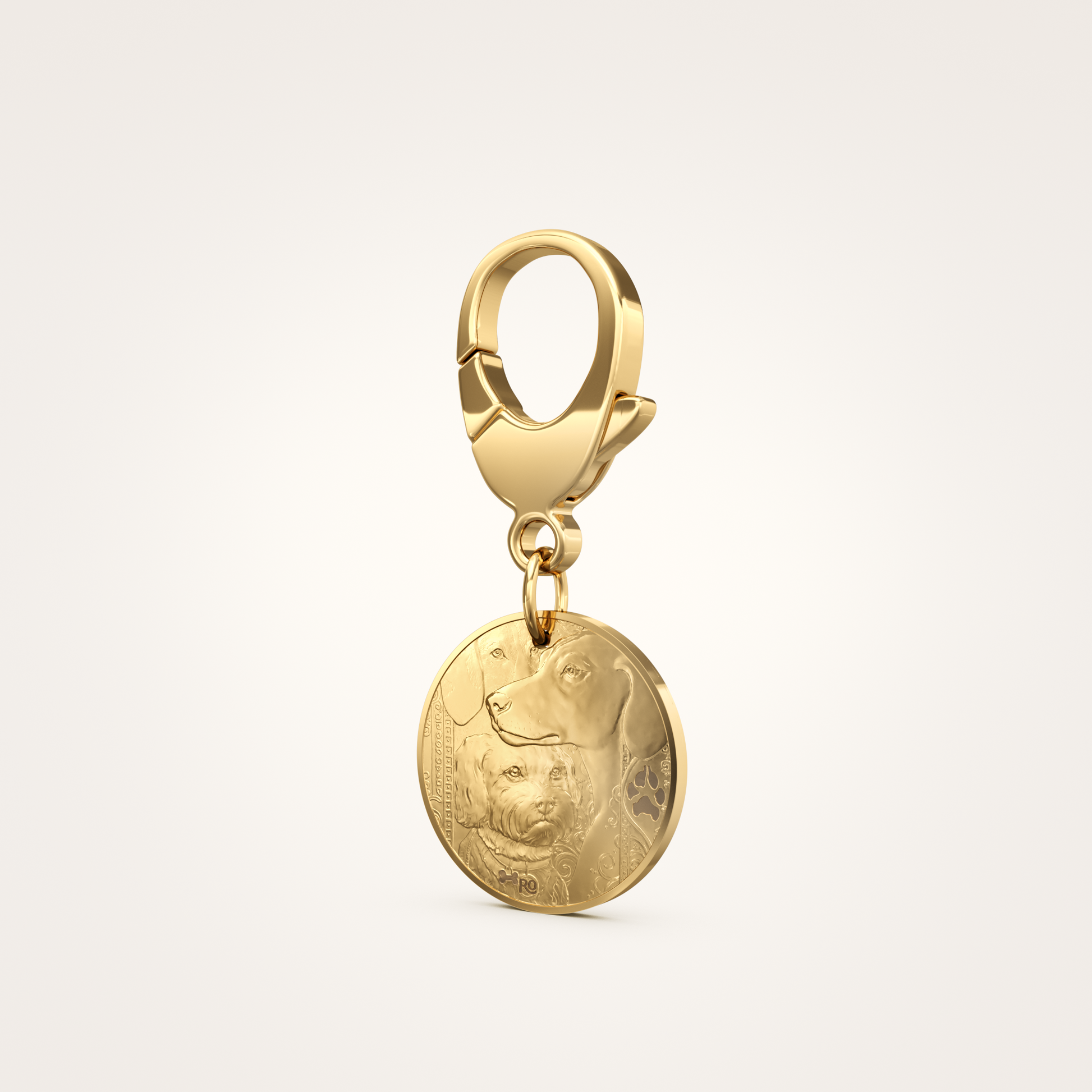 Tier-Schmuckanhänger_mit_Karabiner_Guardian_26mm_18_Karat_Gelbgold