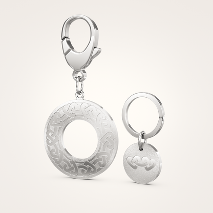 Anhänger-Set_-_Taschenanhänger_&_Tier-Anhänger_mit_Sicherungsring_Eternal_36mm_Sterling_Silber