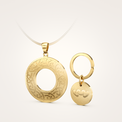 Anhänger-Set_-_Schmuckanhänger_&_Tier-Anhänger_mit_Sicherungsring_Eternal_36mm_18_Karat_Gelbgold